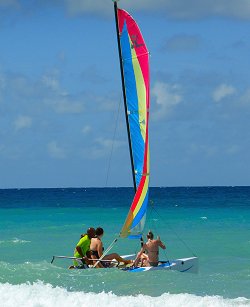 Hobie cat ride in Barbados Hobie cat ride in Barbados
