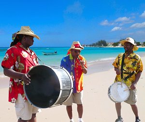 Tuk band on a Barbados beach Tuk band