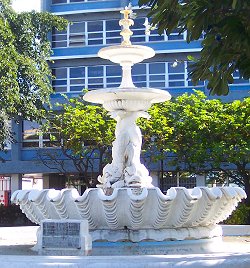 Barbados dolphin fountain in Bridgetown