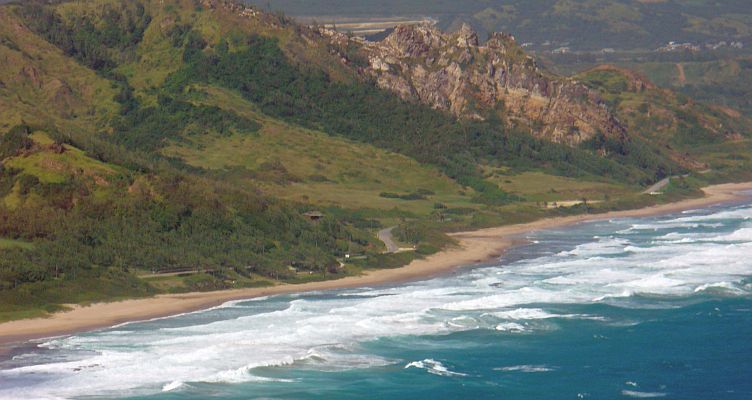 Aerial view of Barclays Park and Cattlewash beach