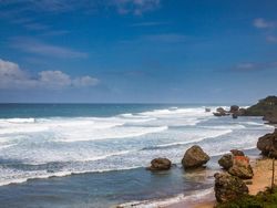 The surf bowl surfing area in Bathsheba The surf bowl surfing area in Bathsheba