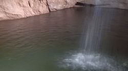 Waterfall in the cave Waterfall in the cave