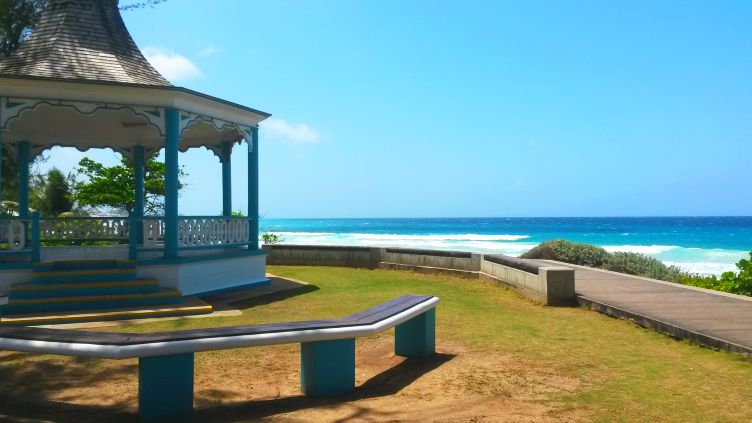 Bandstand and benches at Hastings Rocks