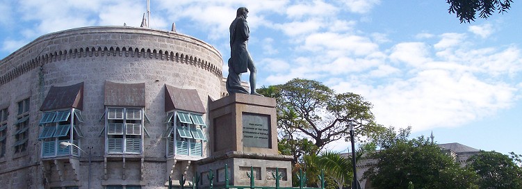 Lord Nelson statue and Parliament Buildings in Barbados Lord Nelson statue and Parliament Buildings Barbados