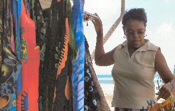 Donna setting up her wares Donna setting up her wares