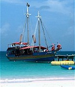 Ship of the Caribbean pirates - the Jolly Roger!